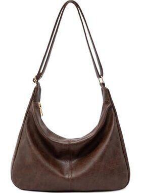 🆕 Hobo Bags for Women Retro Vegan Leather Shoulder Handbag Foldable Slouchy
